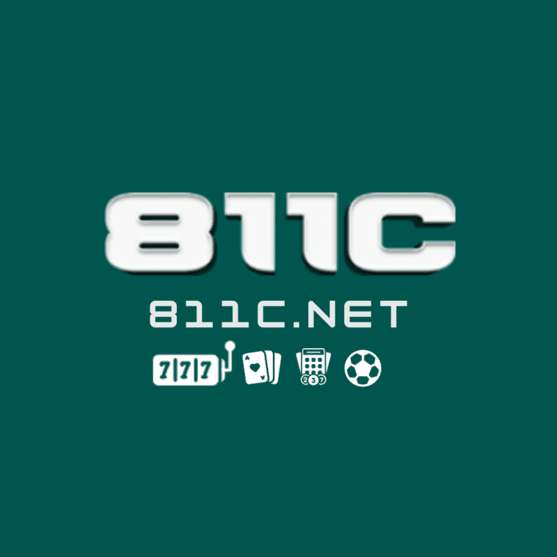 811C.NET logo with white text and icons for slots, cards, bingo, and sports betting.